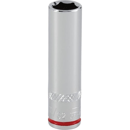Channellock 1/4 In. Drive 11/32 In. 6-Point Deep Standard Socket 398004